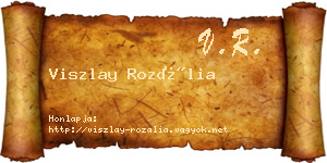 Viszlay Rozália névjegykártya